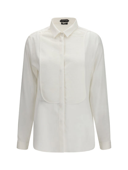 TOM FORD Tuxedo Shirt in silk with pleated bib