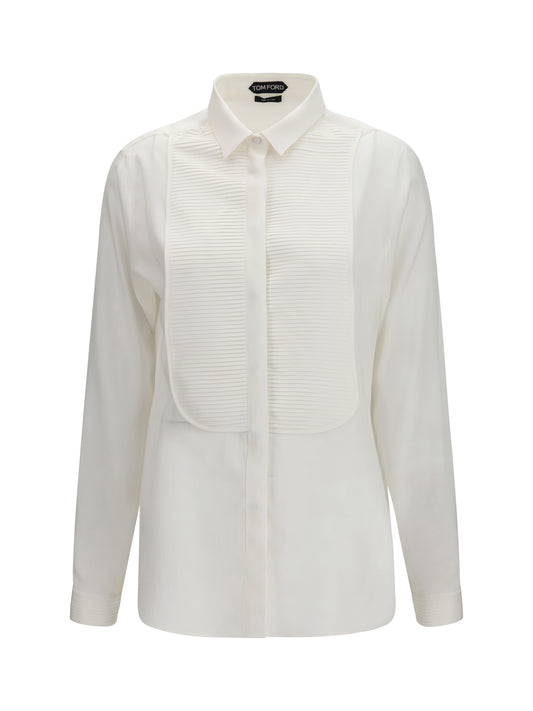 TOM FORD Tuxedo Shirt in silk with pleated bib