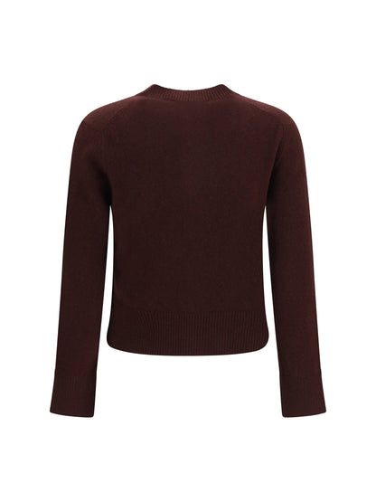 Maison Kitsuné Baby Fox fitted lambswool Cardigan - Dark Wood