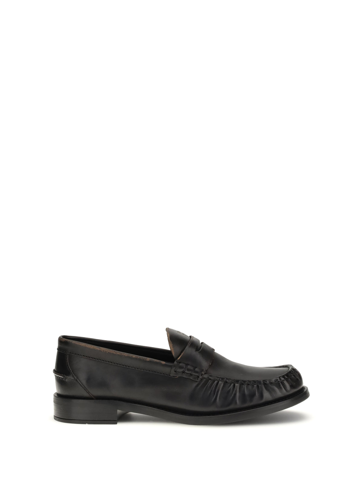 Prada Leather Loafers - Nero+Cuoio