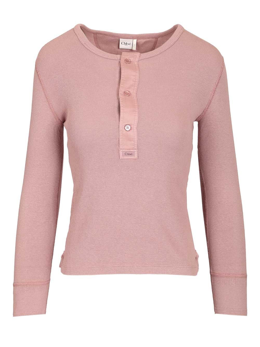 Chloe' Cotton Serafino Sweater - Rose