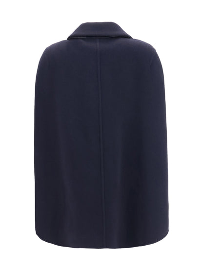 Bottega Veneta Wool and cashmere Cape - Midnight Blue