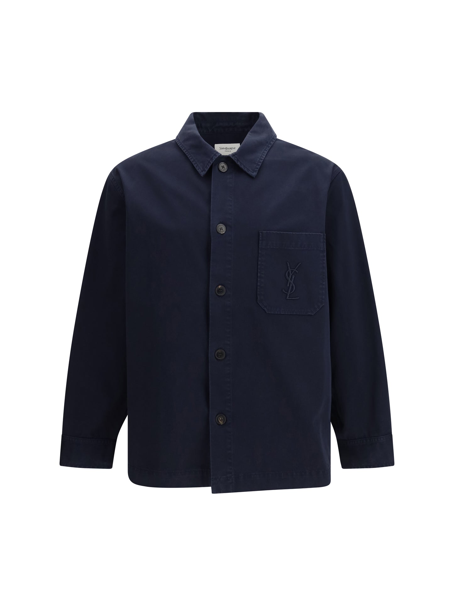SAINT LAURENT Cassandre Overshirt in gabardine with logo