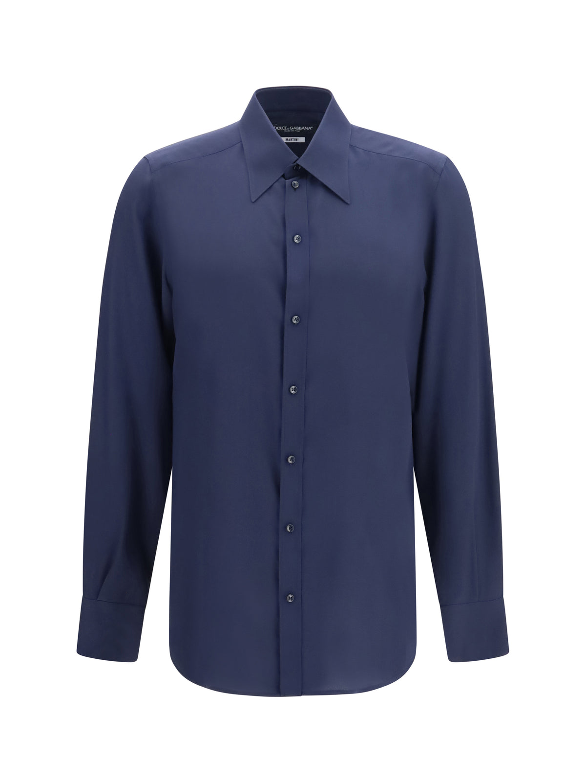 Dolce & Gabbana Gold Crêpe de Chine Shirt - Blue Scurissimo 5