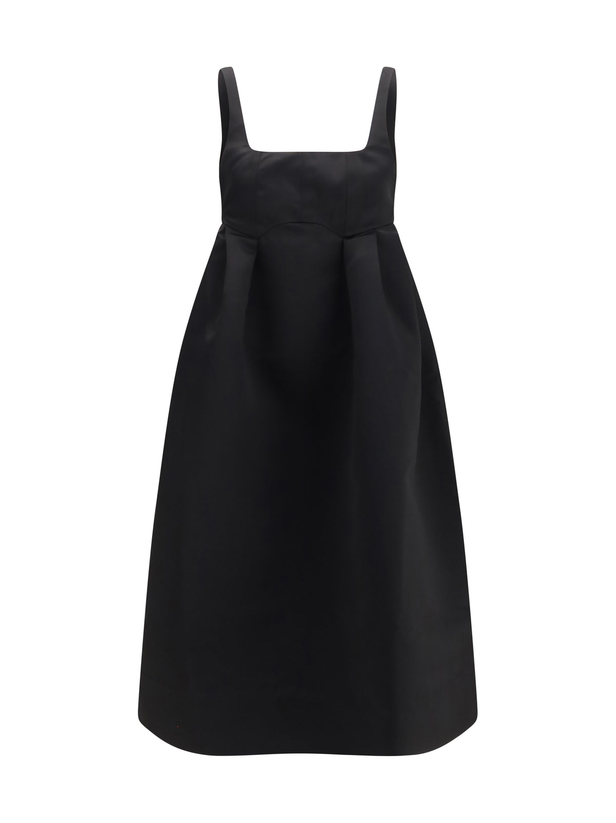 Ganni Duchesse satin midi Dress with corset - Black