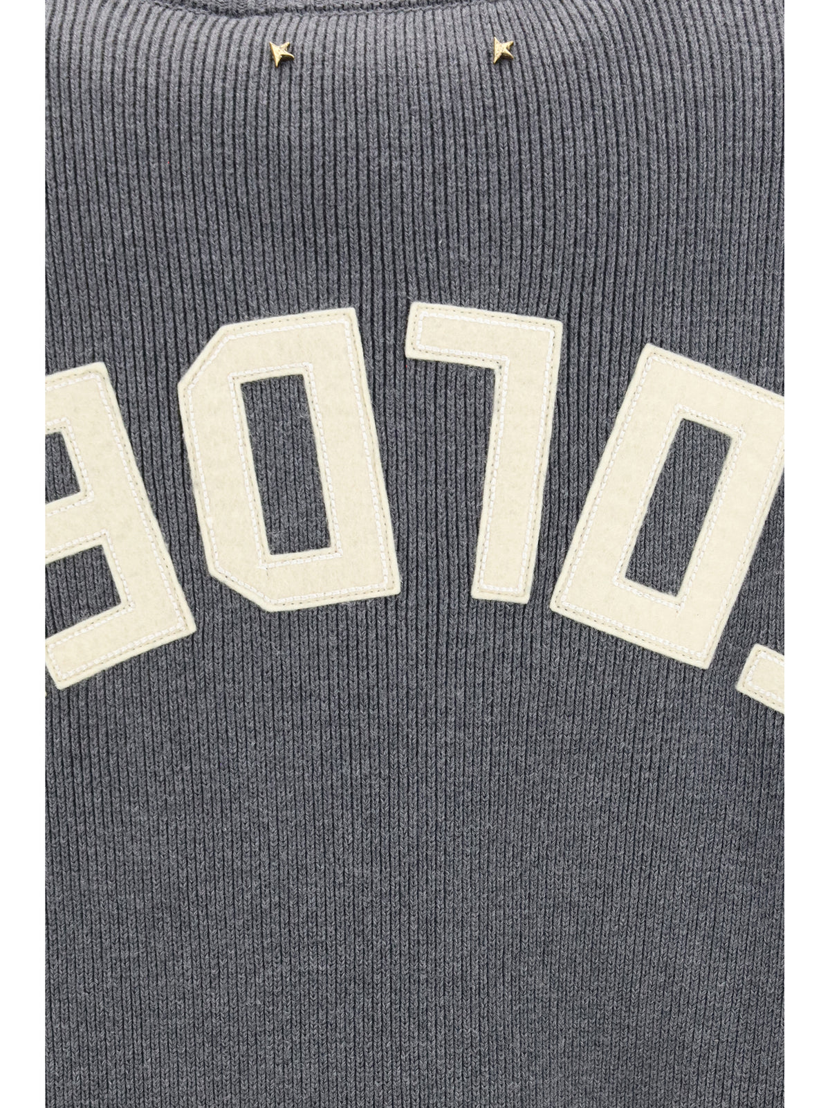 Golden Goose Cotton crewneck Sweater with back logo - Dark Grey Melange