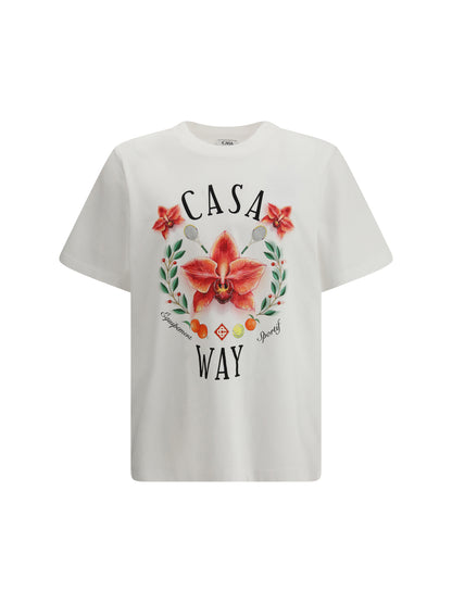 CASABLANCA Casa Way Orchid Logo Short Sleeve T-Shirt