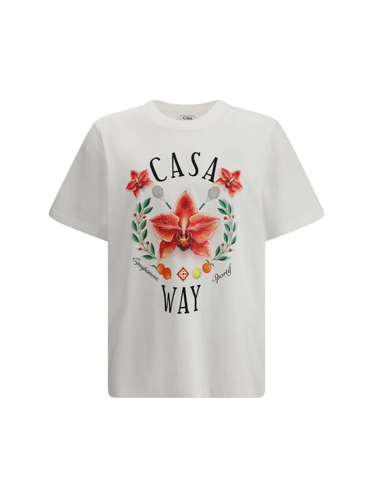 CASABLANCA Casa Way Orchid Logo Short Sleeve T-Shirt