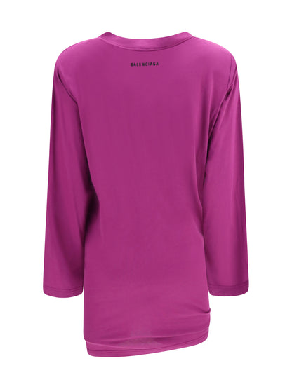 Balenciaga Asymmetric long-sleeve T-shirt - Violet