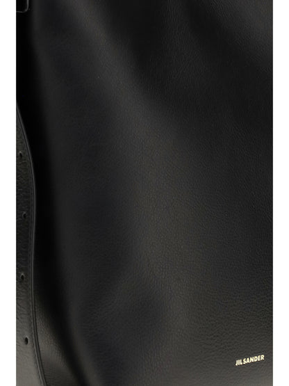 Jil Sander Cannolo leather Shoulder Bag - Black