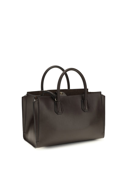Givenchy Small Antigona Catchall glossy grained leather Handbag - Chocolate