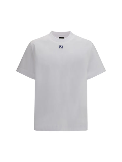 FENDI T-shirt in cotton with central logo embroidery
