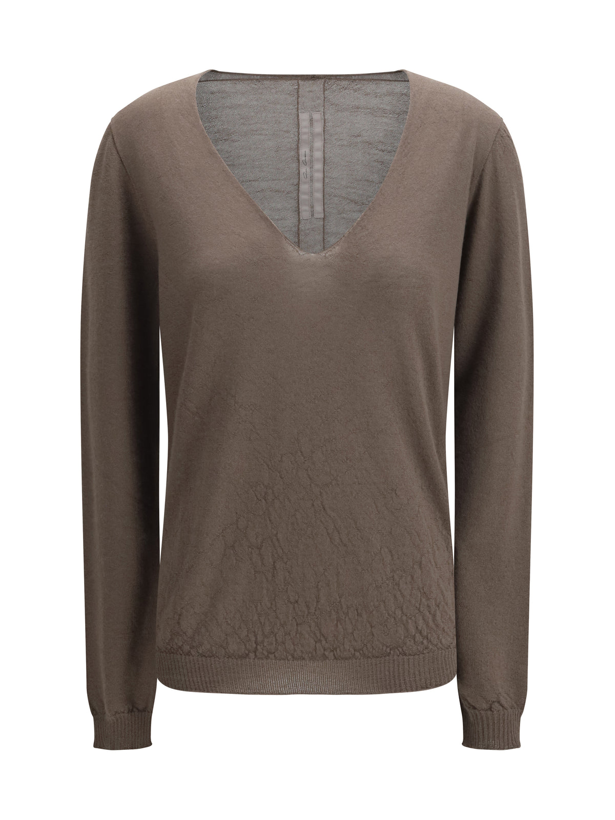 Rick Owens Temple Extreme Sweater with V-neck - Dust
