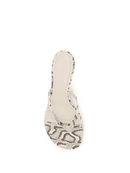 AMINA MUADDI Snake-print Juliette Thong Sandals