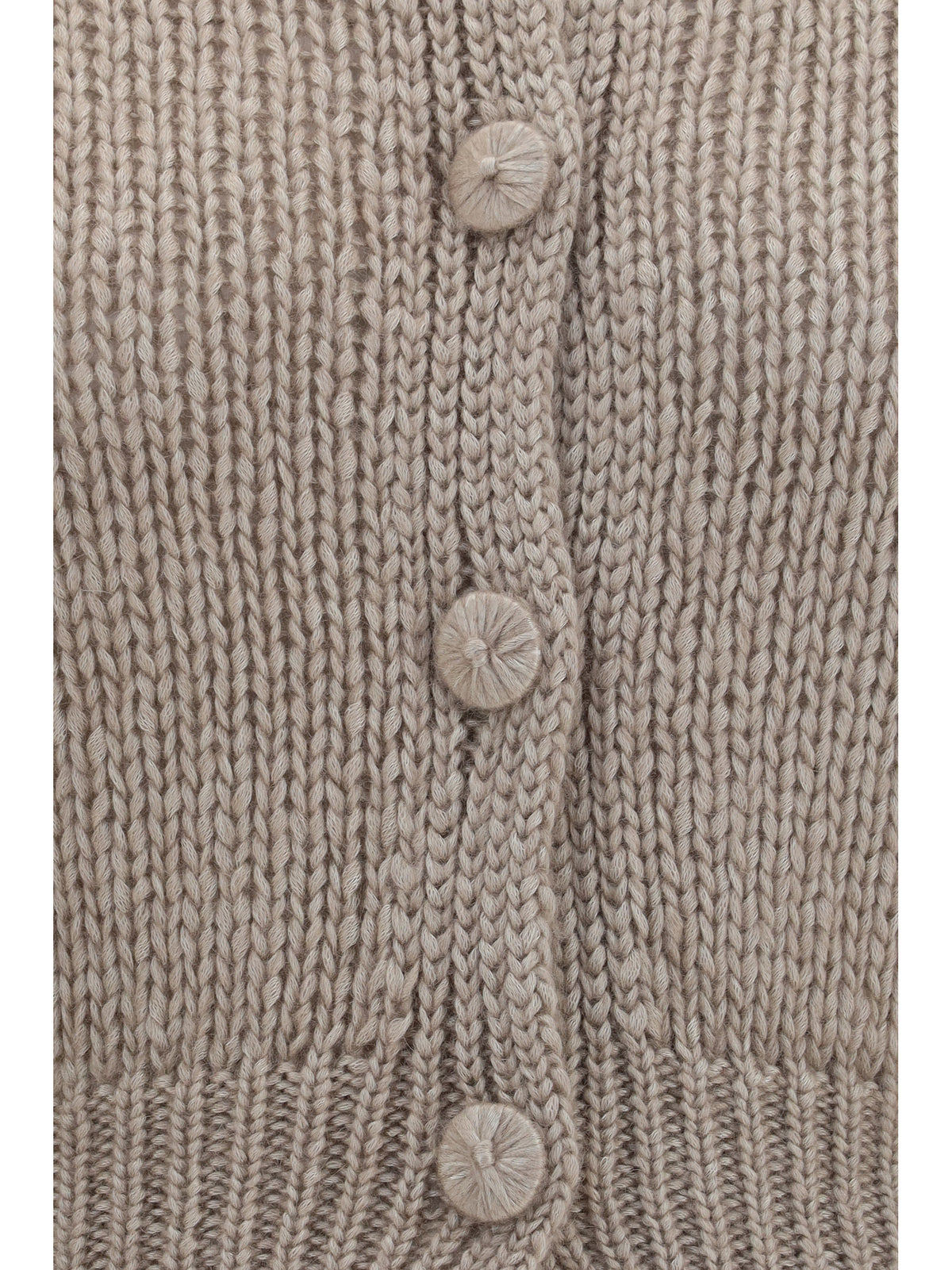 Forte_forte Chunky knit Cardigan with buttons - Mandorla