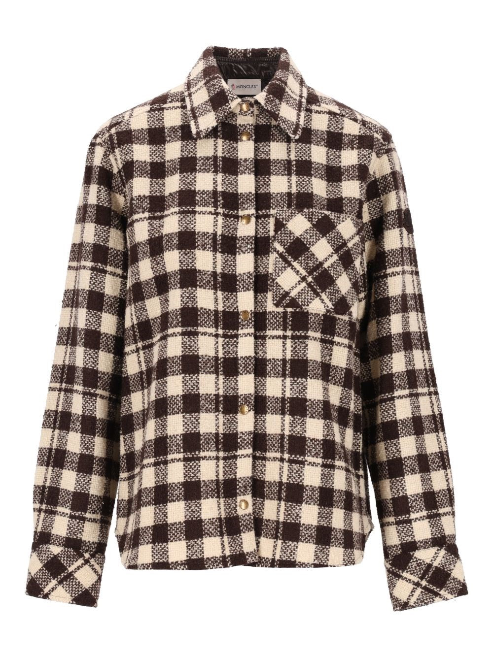 Moncler Checked Overshirt - Brown