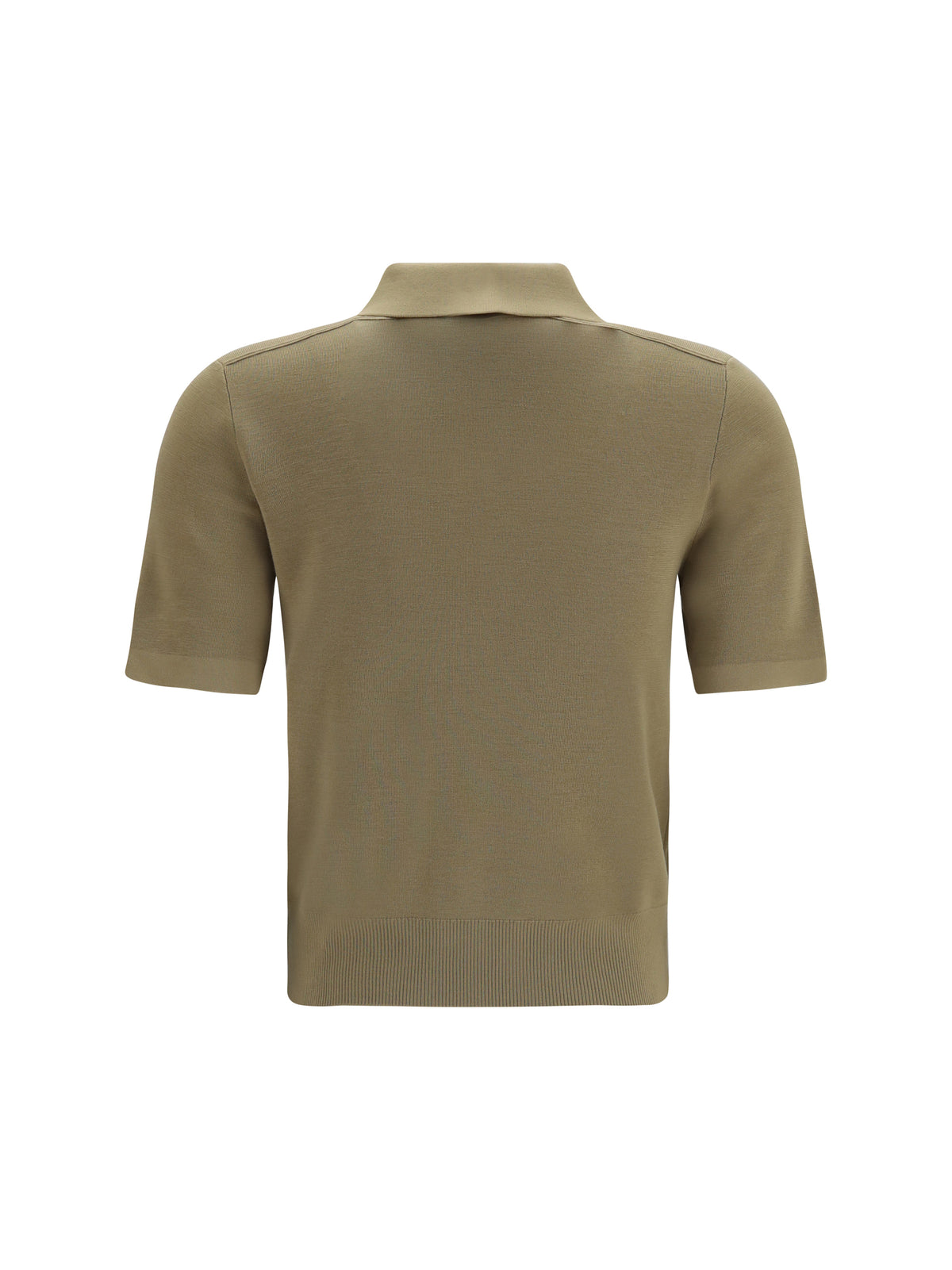 Burberry Knit Polo with Check trim - Flax