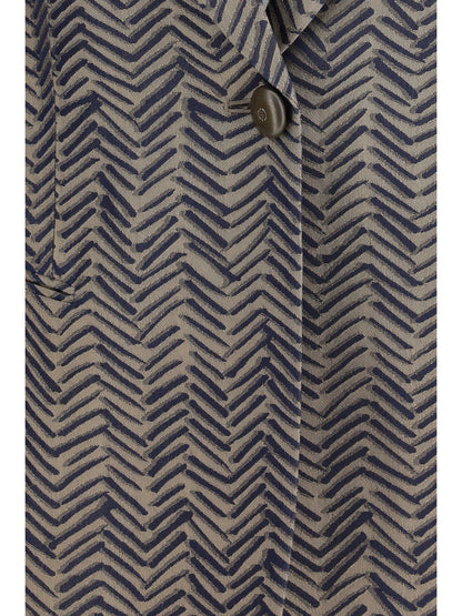 GIORGIO ARMANI Single-breasted Jacket cchevron jacquard viscose