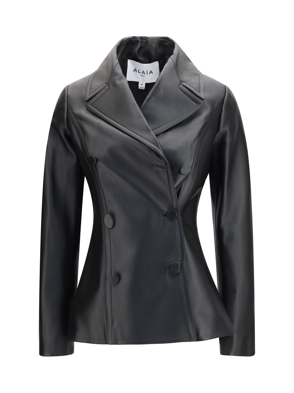 Alaïa Fitted leather Caban Coat - Noir Alaia