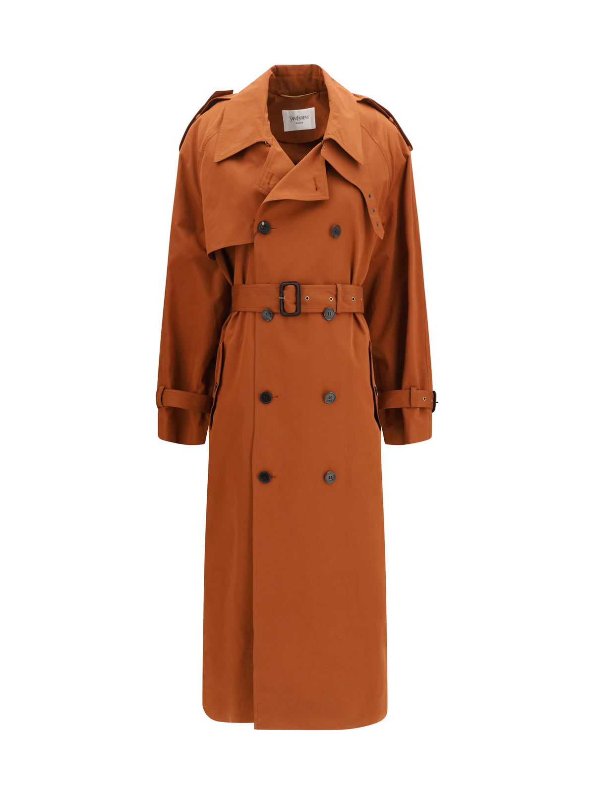 Saint Laurent Belted double-breasted Coat - Coffee