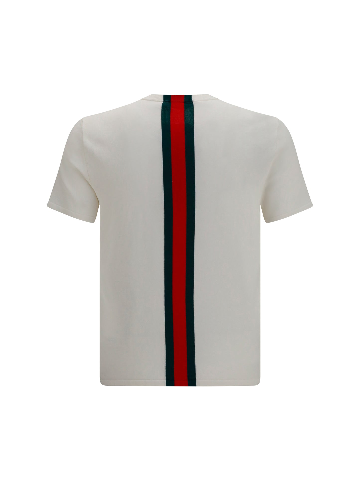 GUCCI Cotton knit T-shirt with Web intarsia