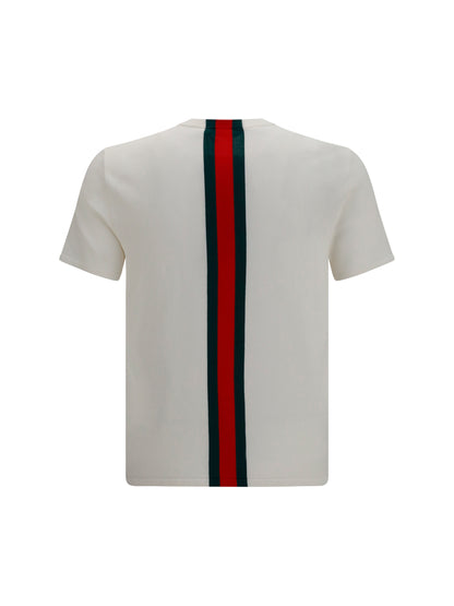 GUCCI Cotton knit T-shirt with Web intarsia