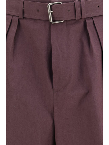 Dries Van Noten Cotton poplin Shorts - Dark Purple