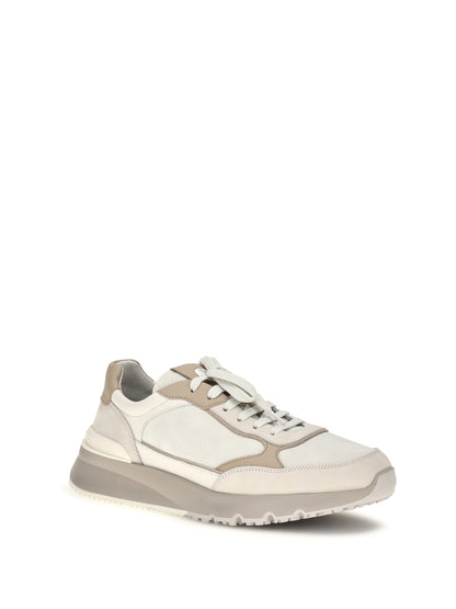 Brunello Cucinelli Leather Sneakers - Optical+Panama+Tofu+Beige
