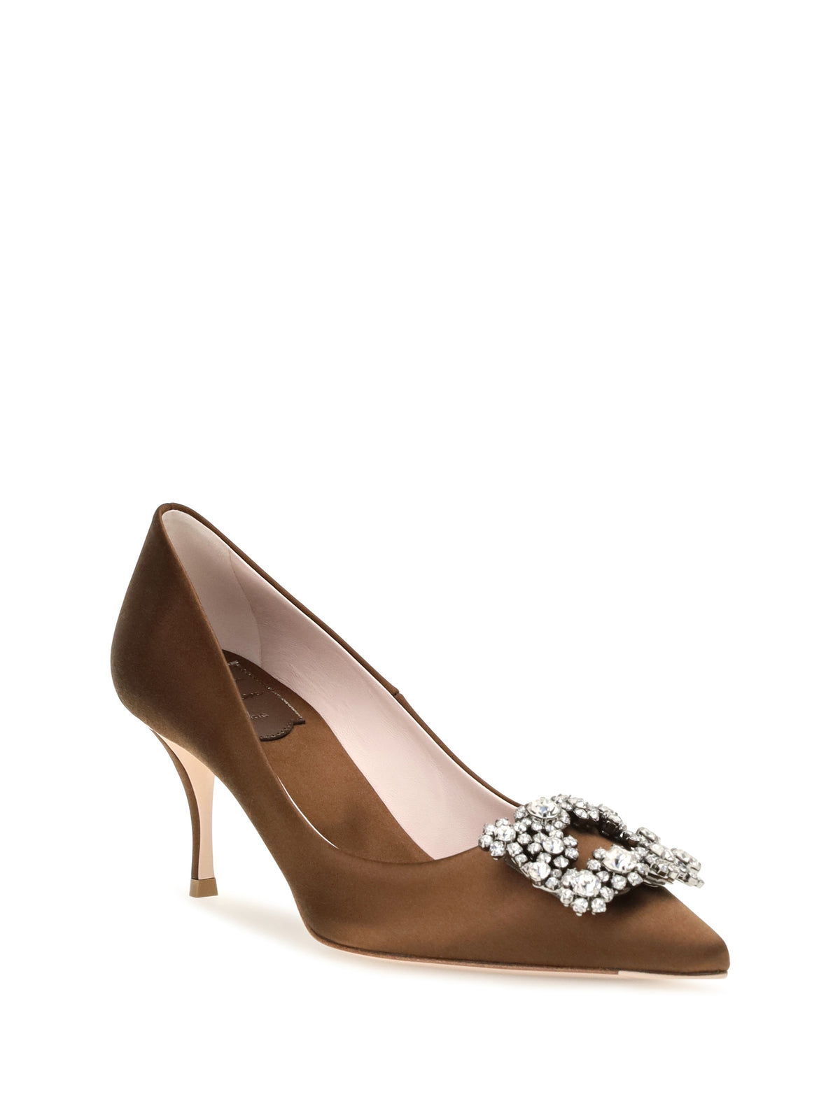 Roger Vivier Efflorescence satin Pumps - Cacao