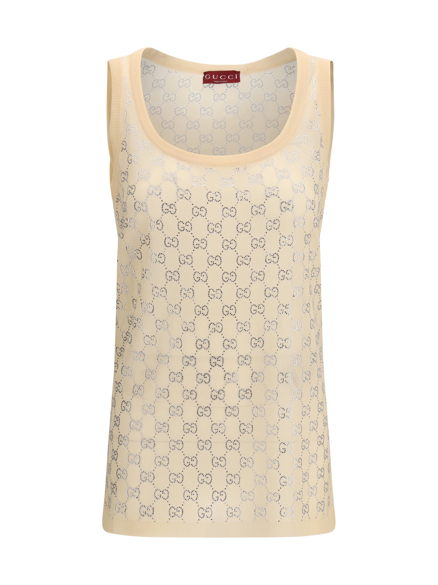 GUCCI Sleeveless Top with all-over glittering GG logo