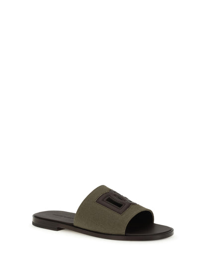 DOLCE & GABBANA canvas slide Sandals