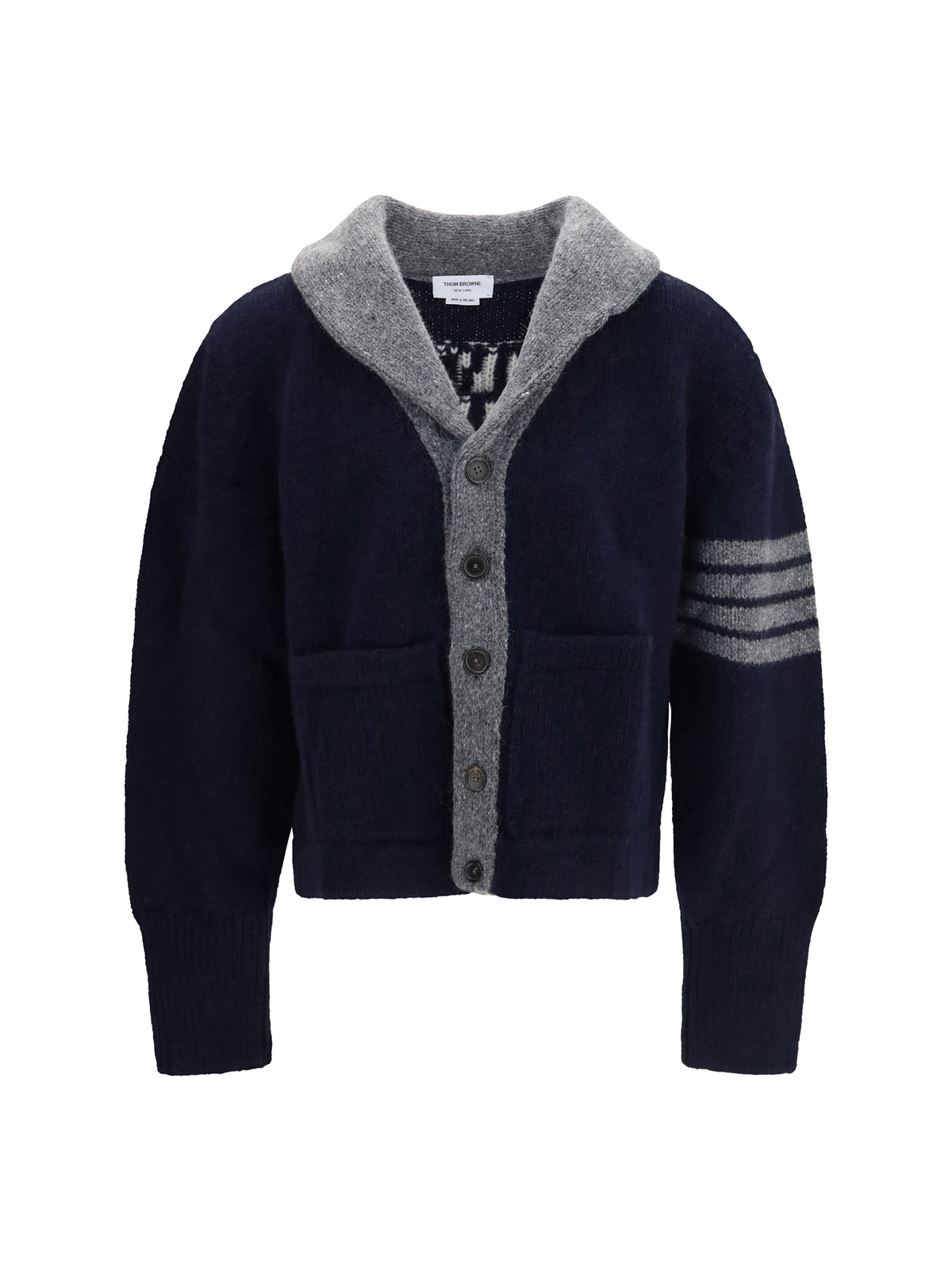 Thom Browne Browne 65 Hooded jersey Cardigan - Navy