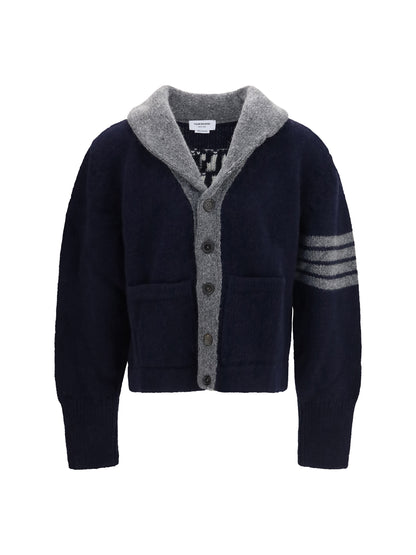 Thom Browne Browne 65 Hooded jersey Cardigan - Navy