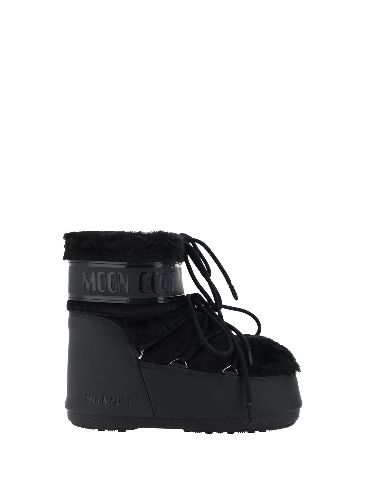Moon Boot Icon Low Faux Fur Boots - Black