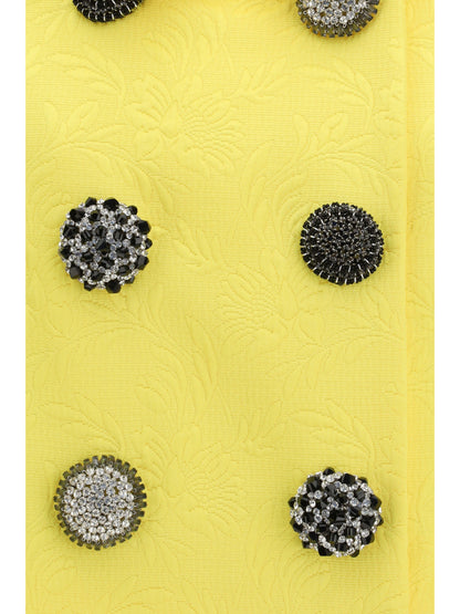 Dries Van Noten Cropped Jacket with jewel buttons - Yellow