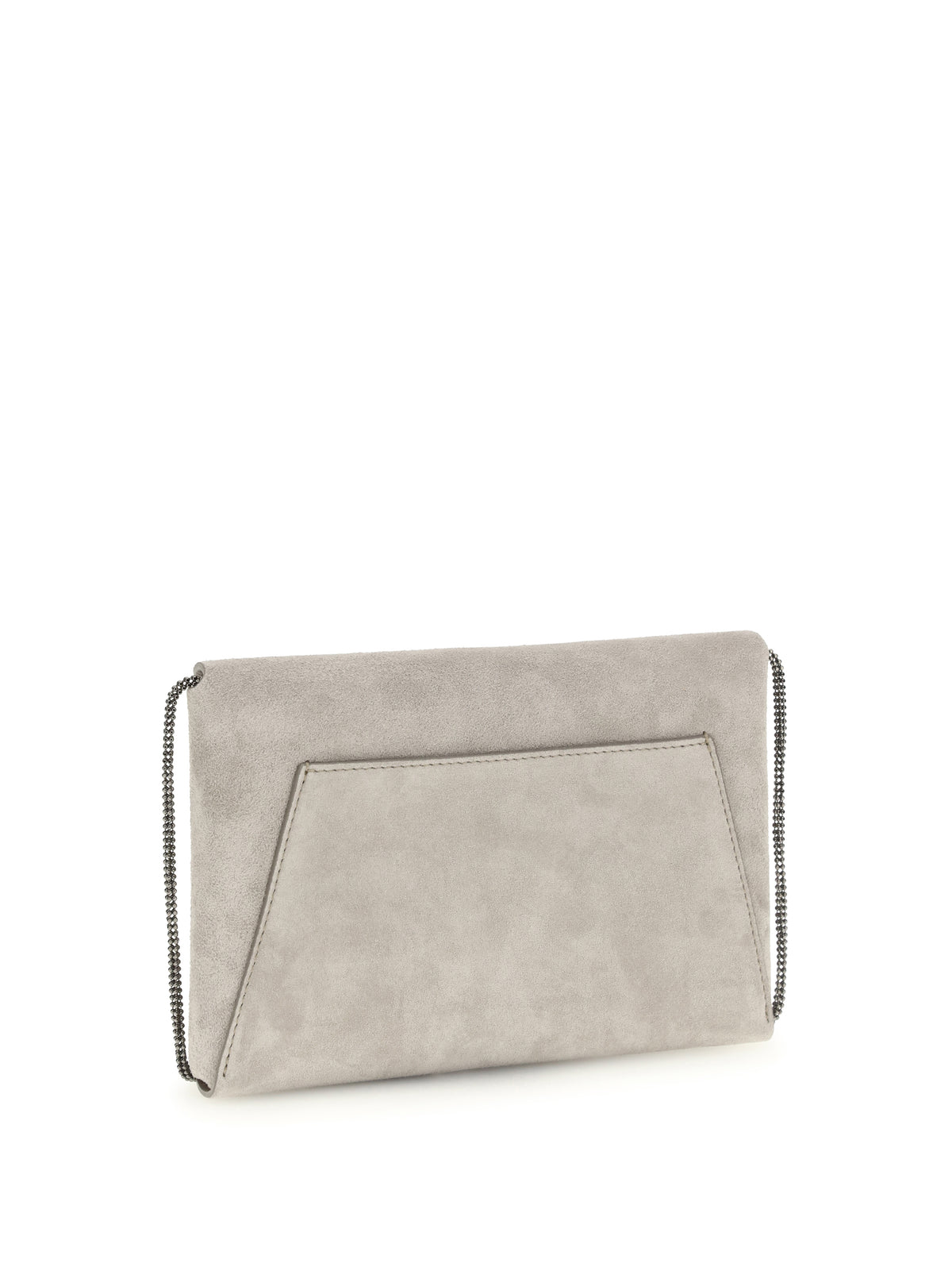 Brunello Cucinelli BC Duo suede Clutch Bag - Ice