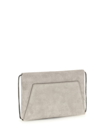 Brunello Cucinelli BC Duo suede Clutch Bag - Ice