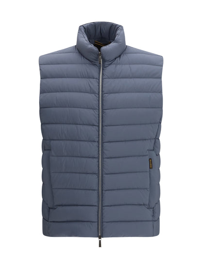 Moorer Calaf-S3 Quilted Gilet with boudin padding - Chambray