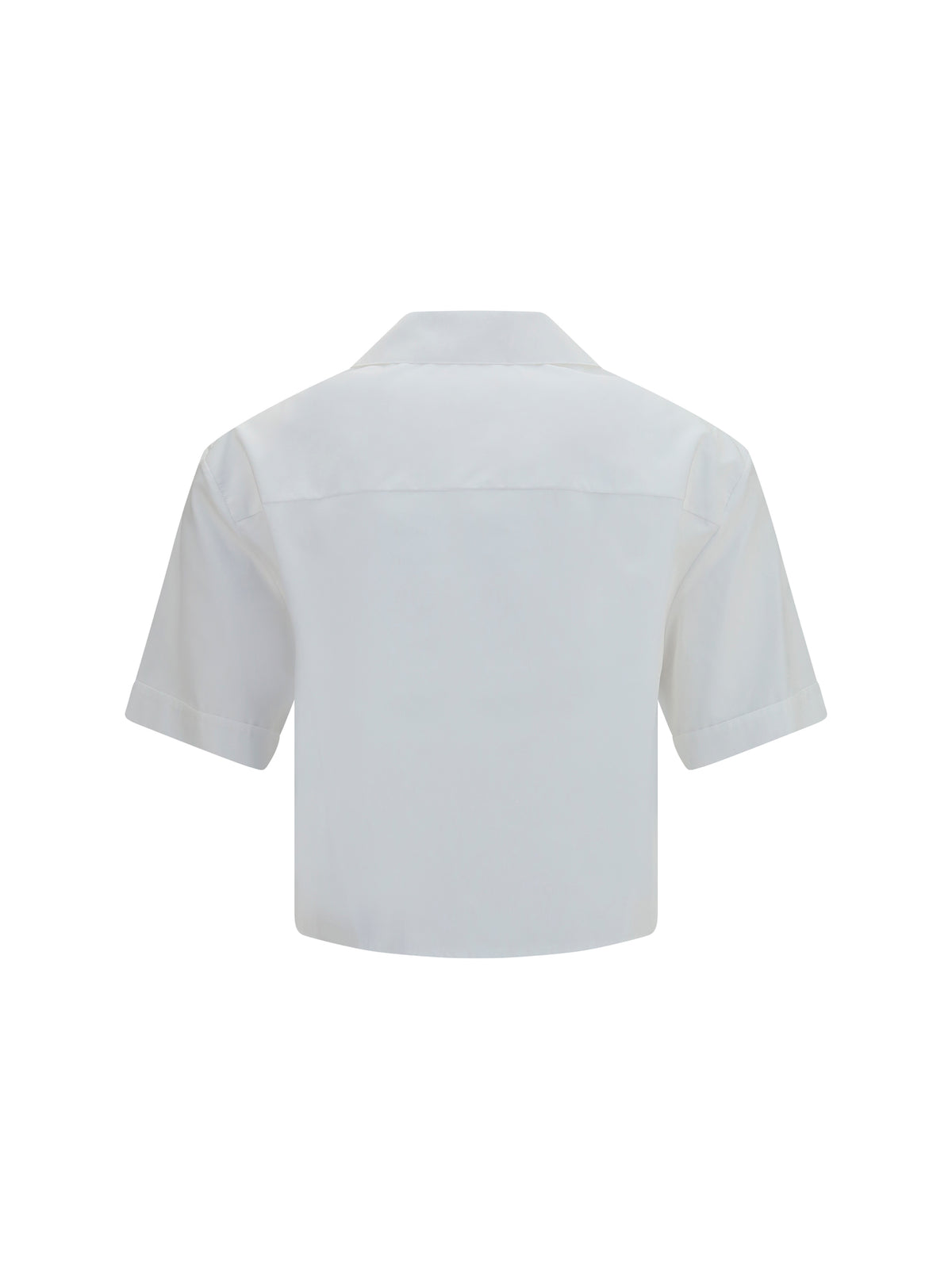 Versace Cropped cotton poplin Shirt - Optical White