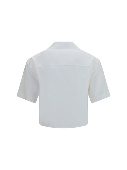 Versace Cropped cotton poplin Shirt - Optical White
