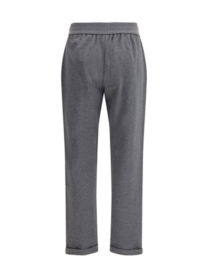 BRUNELLO CUCINELLI Track stretch-fleece Trousers with monili detailing