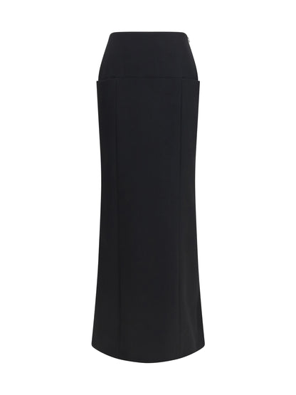 AlaïA Wool column Skirt - Noir