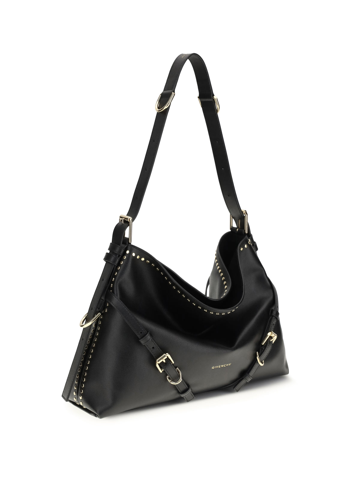 Givenchy Large Voyou Shoulder Bag in shiny leather - Black