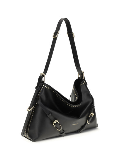 Givenchy Large Voyou Shoulder Bag in shiny leather - Black