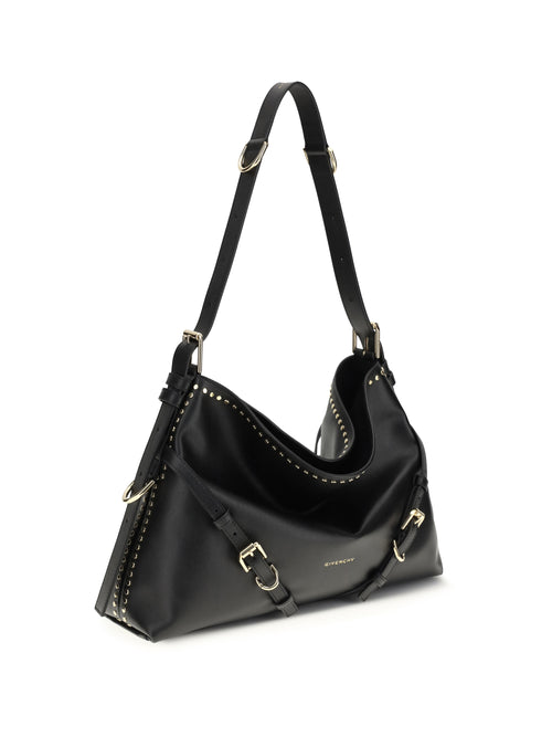 Givenchy Large Voyou Shoulder Bag in shiny leather - Black