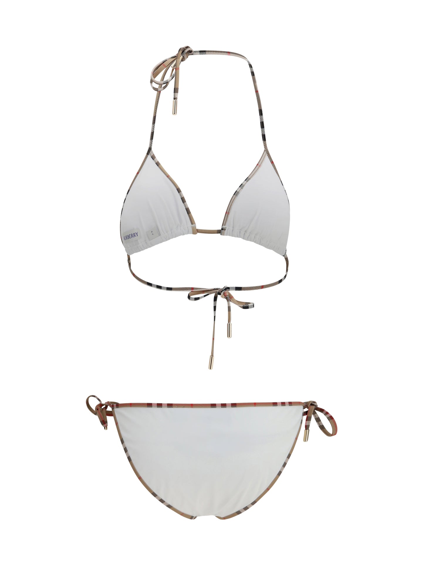 BURBERRY Check Detail Triangle Bikini