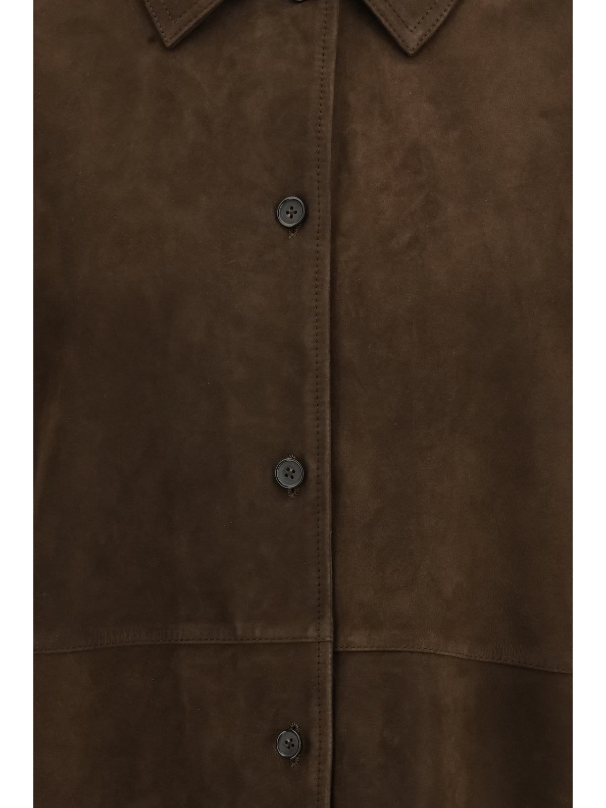 Toteme Suede Shirt Jacket - Bark