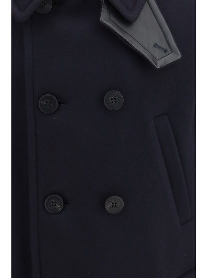Burberry Wool cashmere Pea Coat - Navy