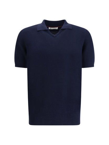 BRUNELLO CUCINELLI Ribbed Polo Shirt