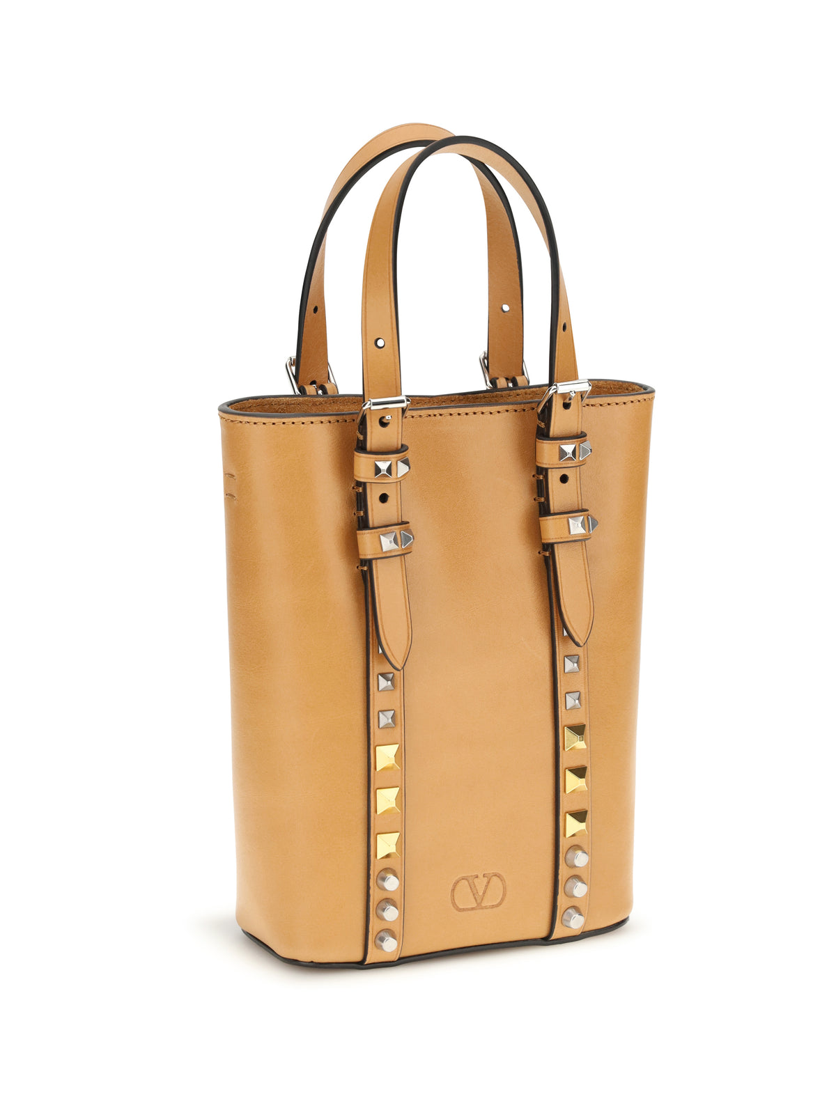 Valentino Garavani Rockstud mini Shoulder Bag - Natural Camel
